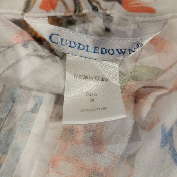 Cuddle Down Size M Cotton Floral/butterflies Breathable Nightgown Pockets - Picture 4 of 5